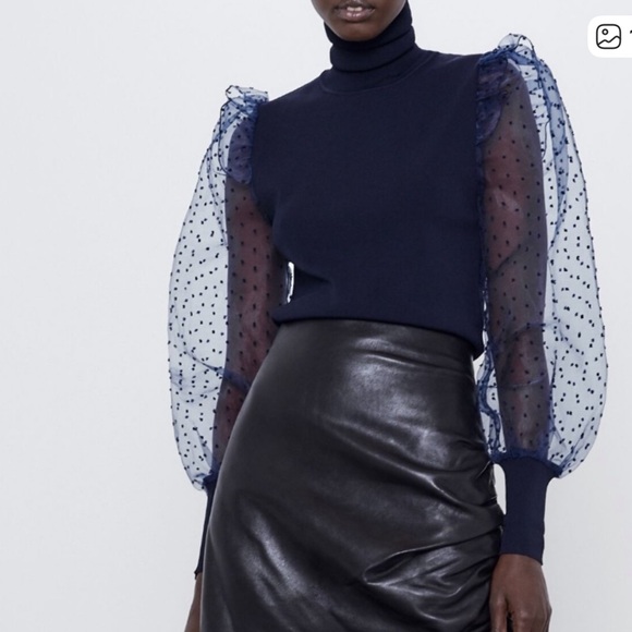 NWT Zara Organza sleeve sweater - Size Large - Picture 2 of 5